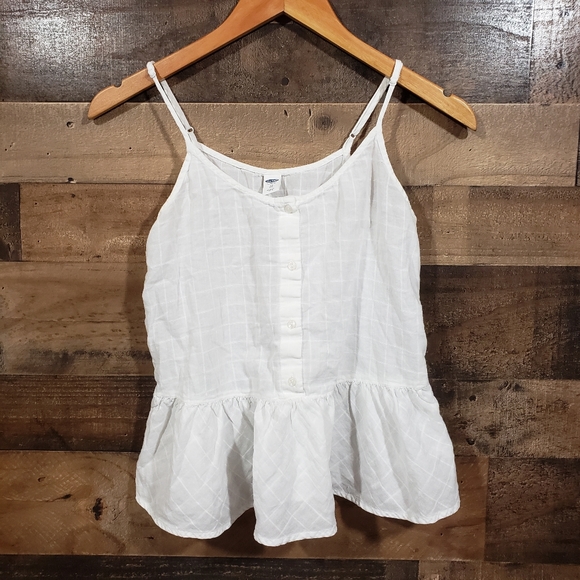 Old Navy Tops - Old Navy semi sheer window pane pattern tank top woman's size XS